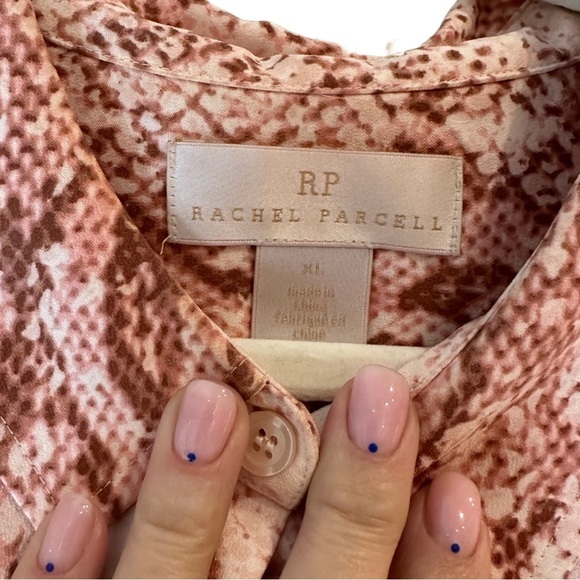 Rachel Parcel Snake Print Pink Women's Blouse - Large‎ - button down - Picture 3 of 6